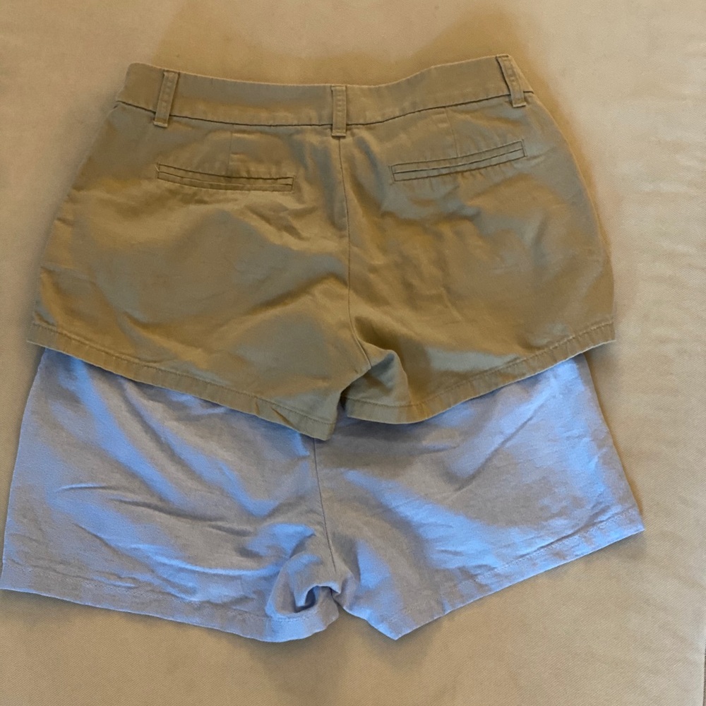 J crew shorts, light blue and khaki size 4